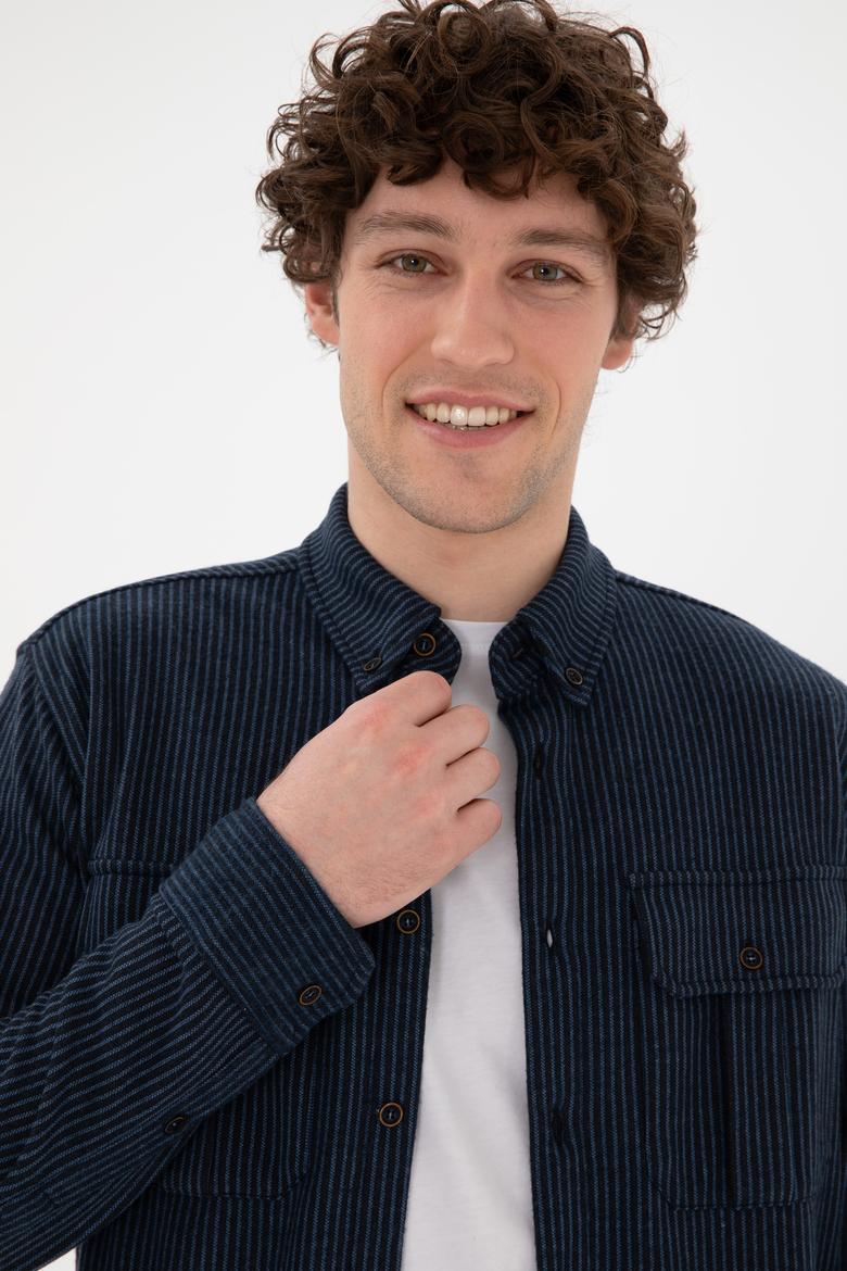 Erkek Lacivert Örme Gömlek - 50290770017