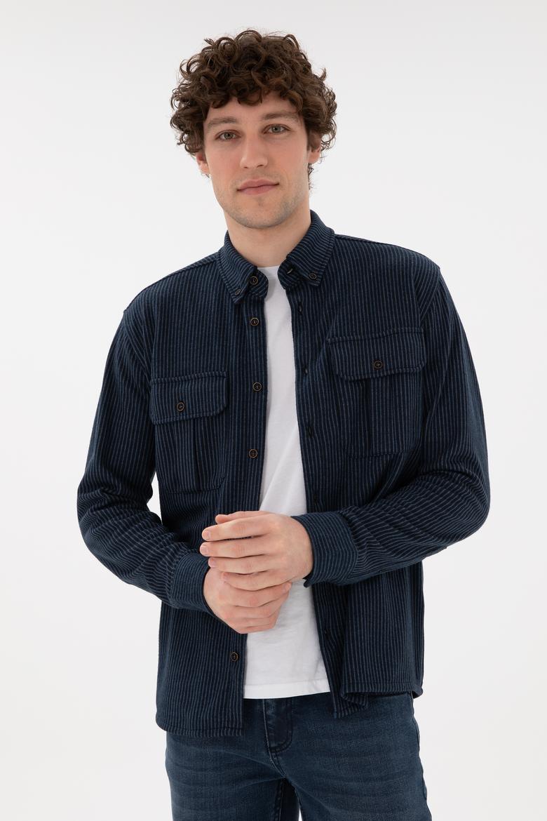 Erkek Lacivert Örme Gömlek - 50290770017