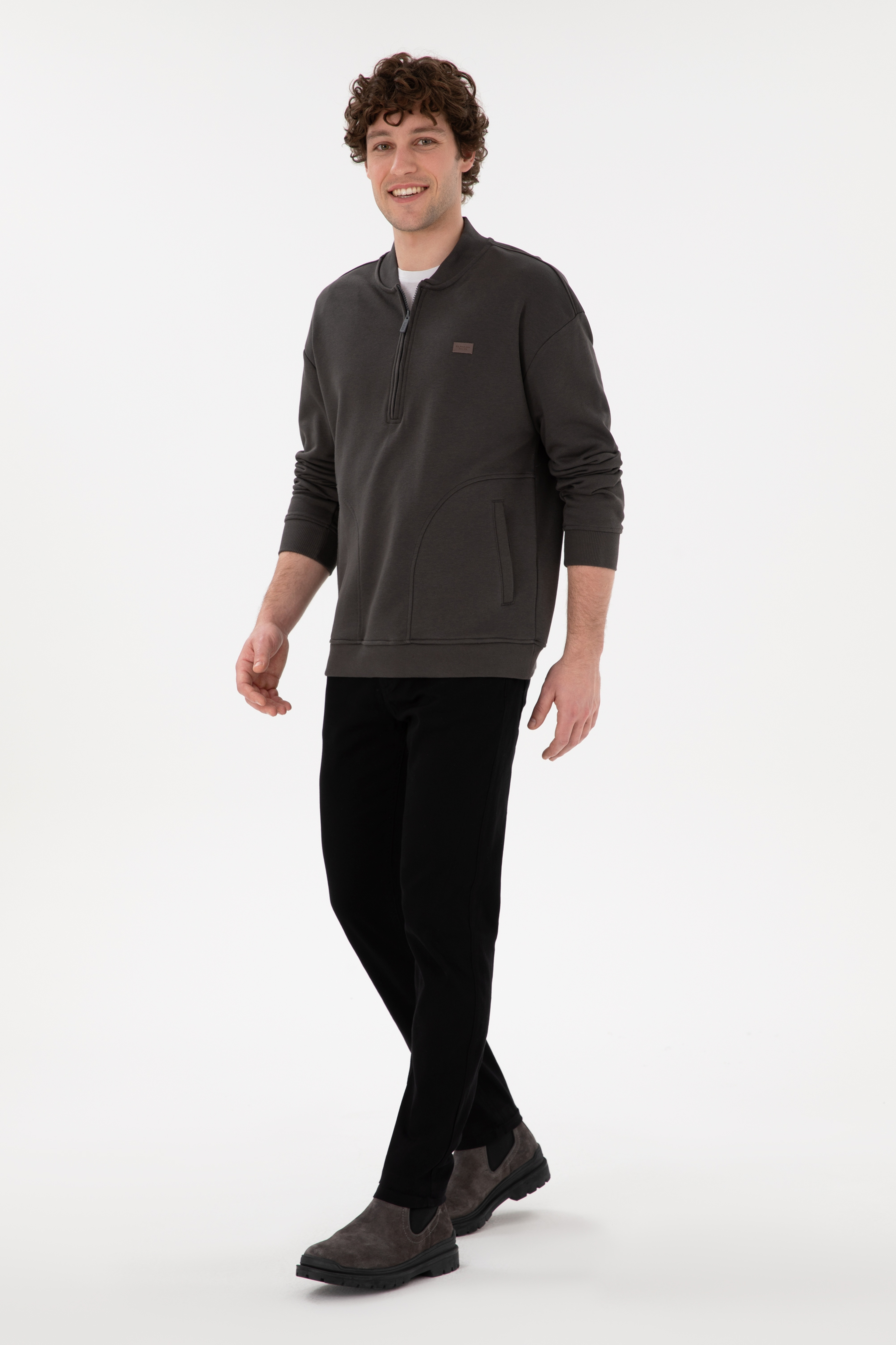 Erkek Antrasit Sweatshirt - Image 4