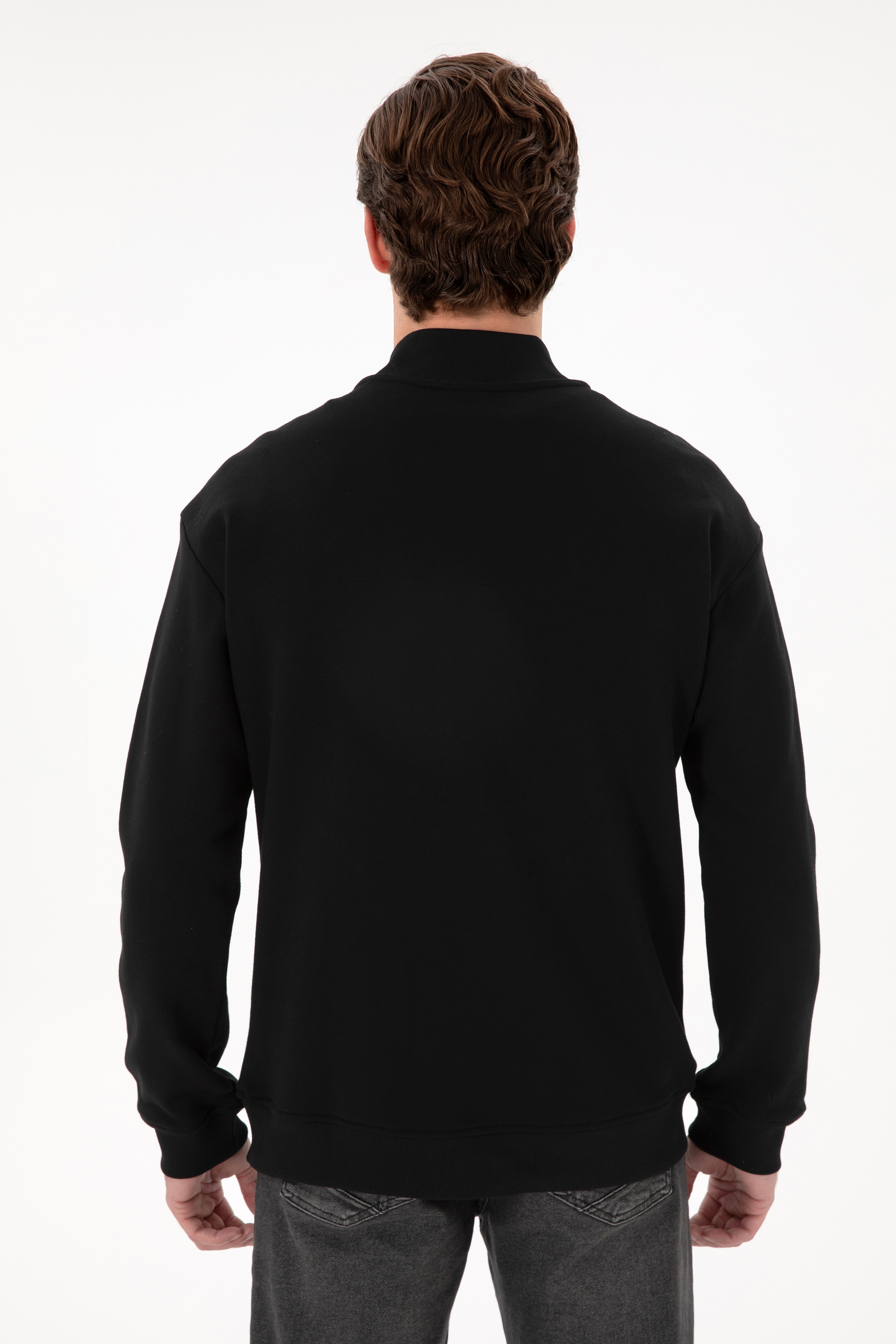 Erkek Siyah Sweatshirt - Image 5