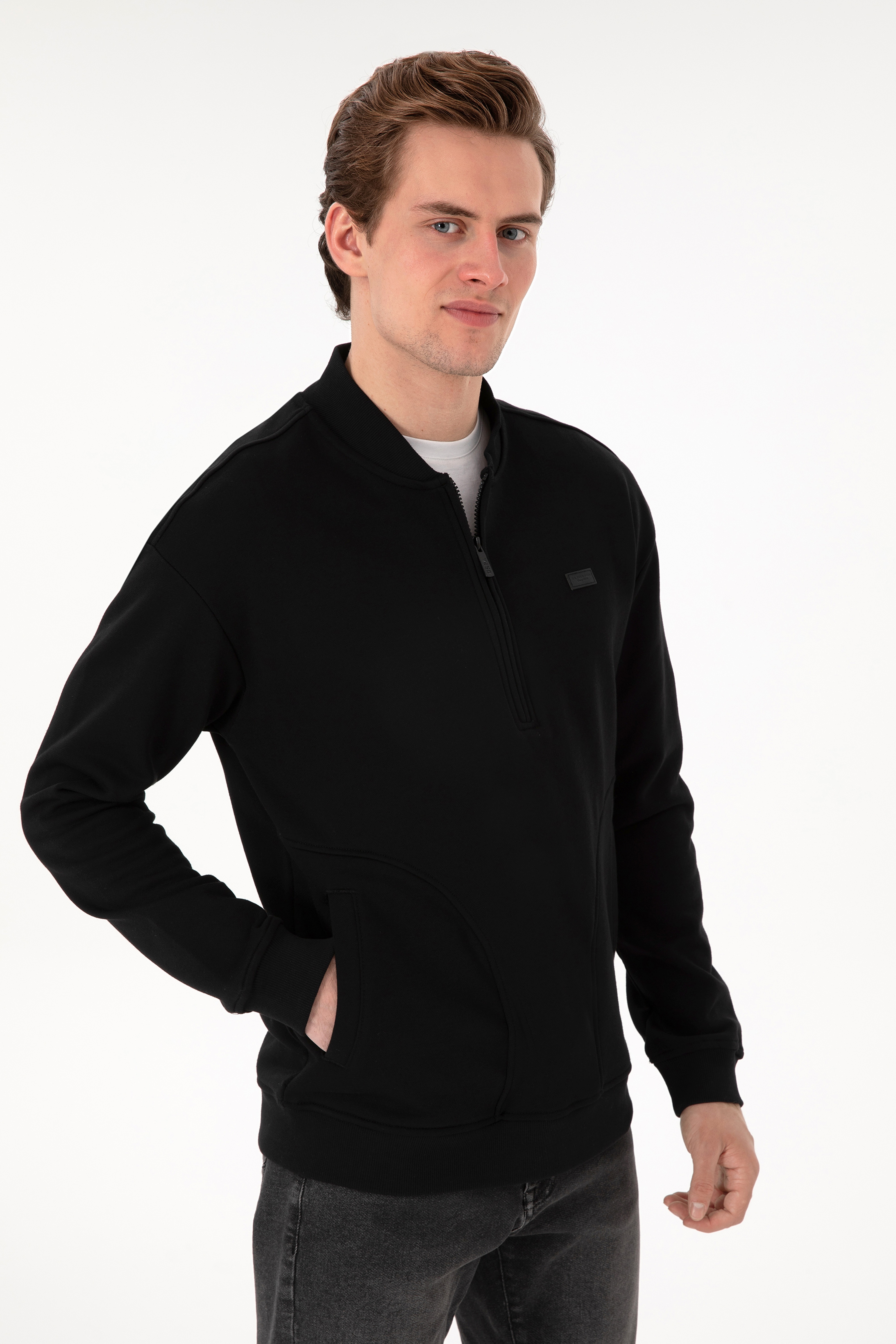 Erkek Siyah Sweatshirt
