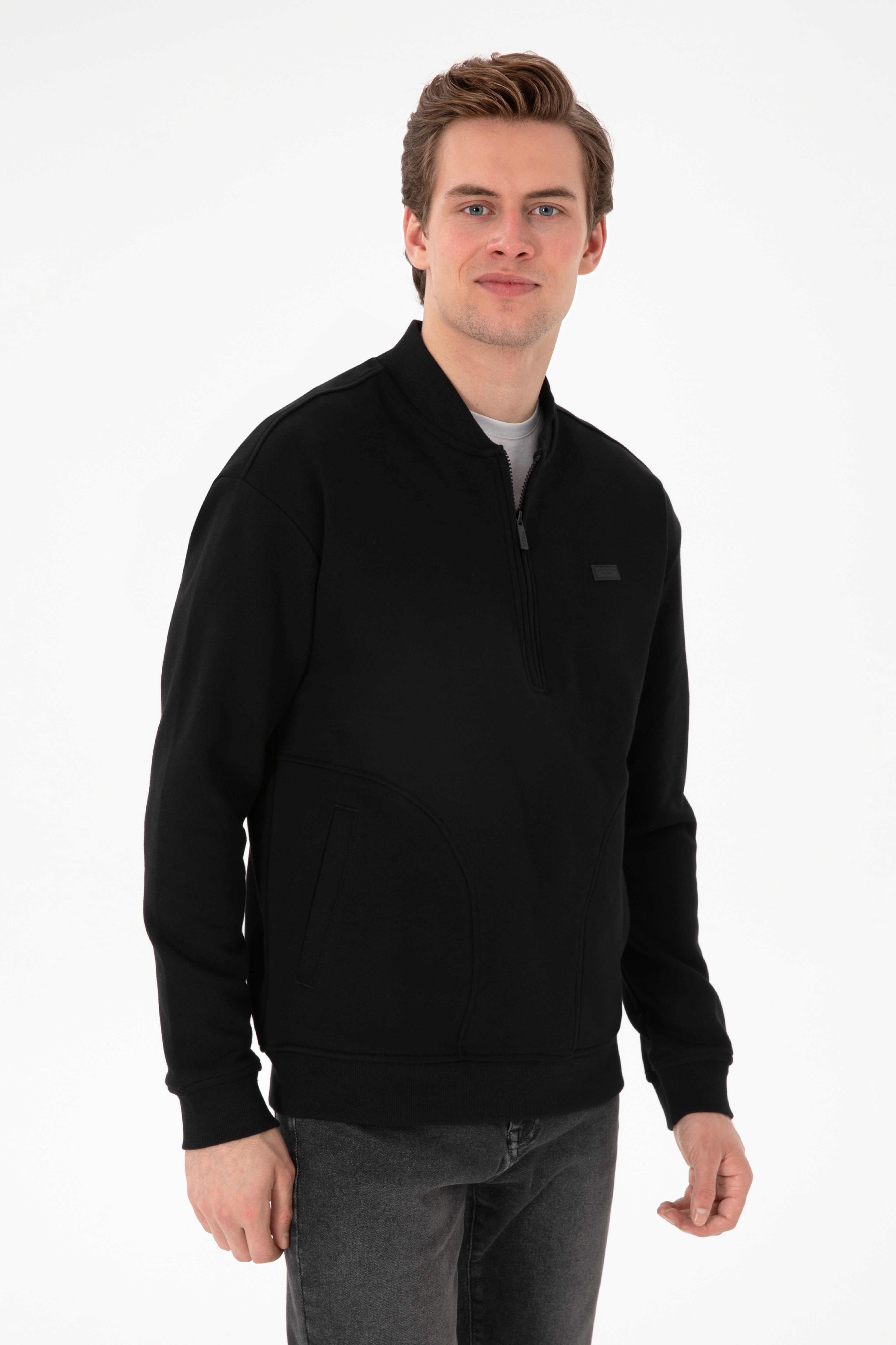 Erkek Siyah Sweatshirt - Image 1