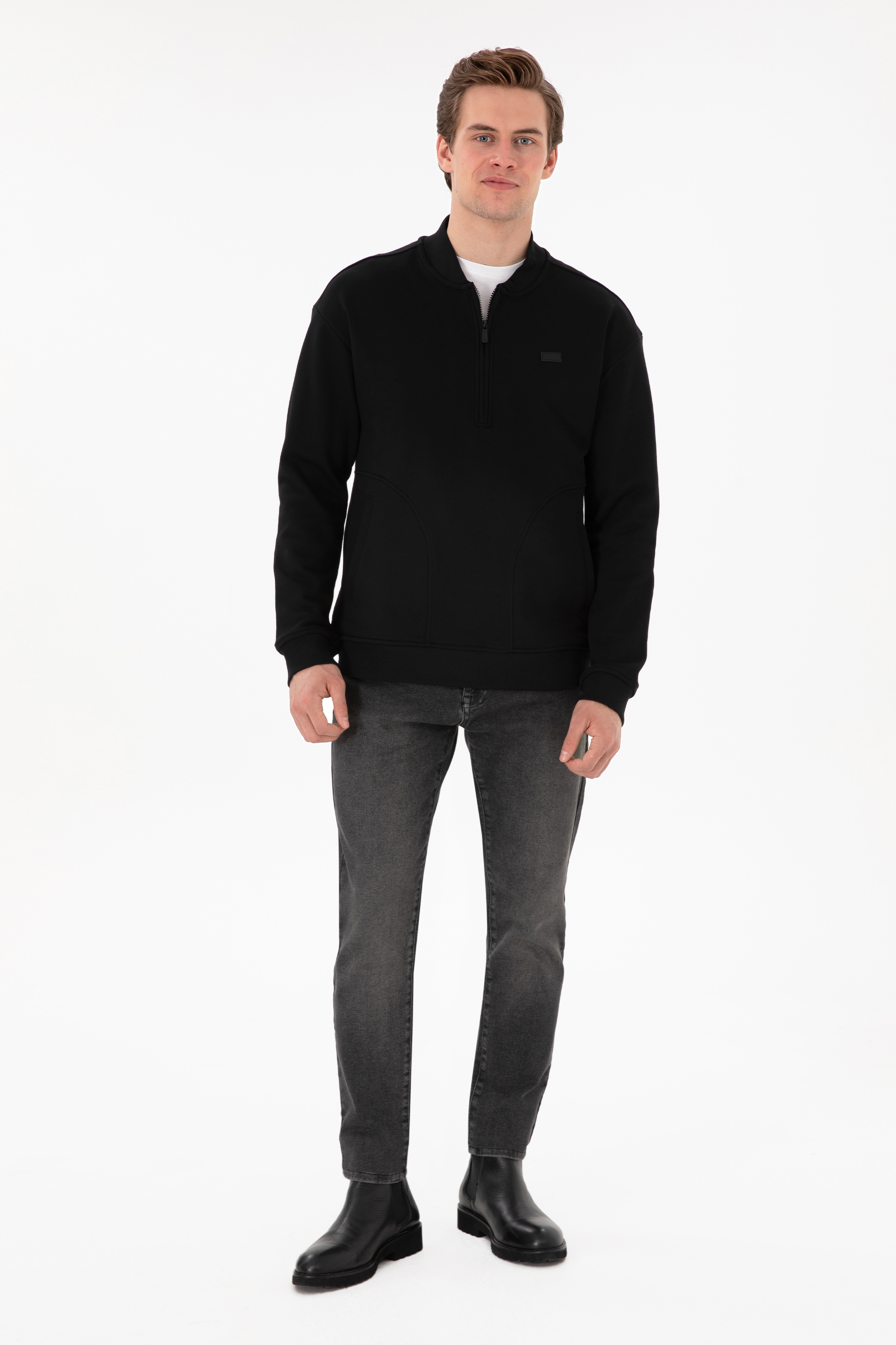 Erkek Siyah Sweatshirt