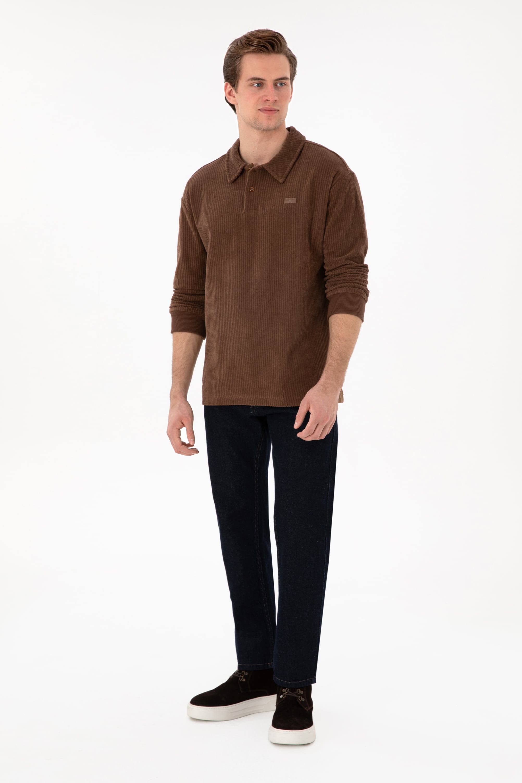 Erkek Kahverengi Sweatshirt - Image 4
