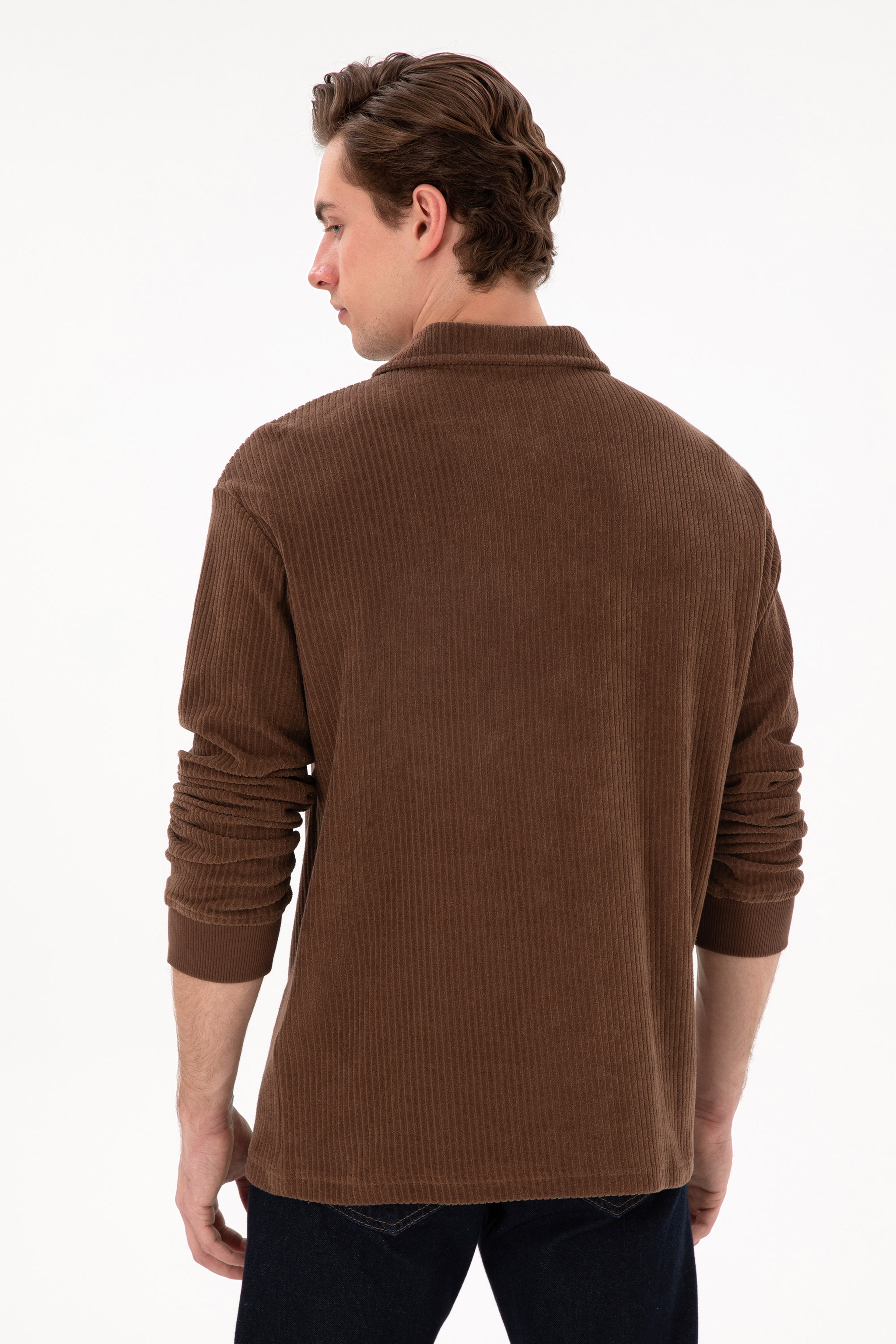 Erkek Kahverengi Sweatshirt - Image 5