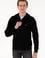 Erkek Regular Fit Yarım Fermuarlı Siyah Kazak