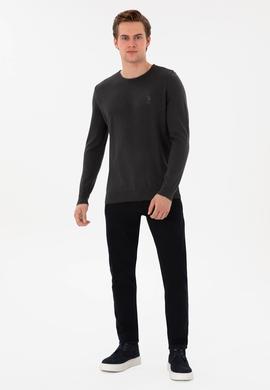 Erkek Antrasit Melanj Basic Kazak - 50288880055