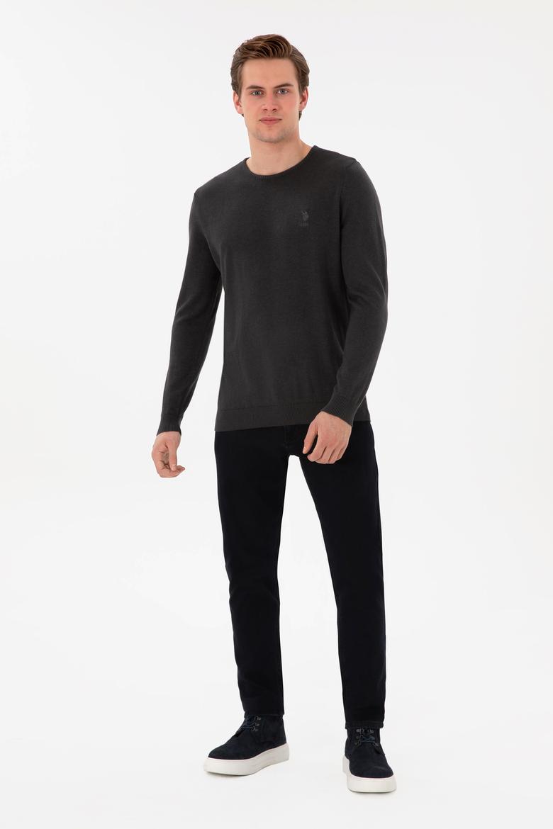 Erkek Antrasit Melanj Basic Kazak - 50288880055