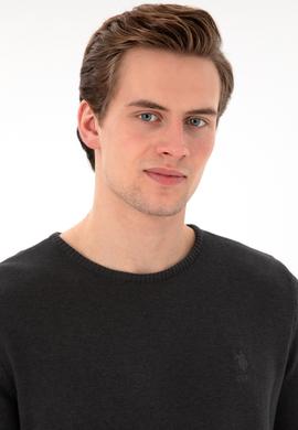 Erkek Antrasit Melanj Basic Kazak - 50288880055