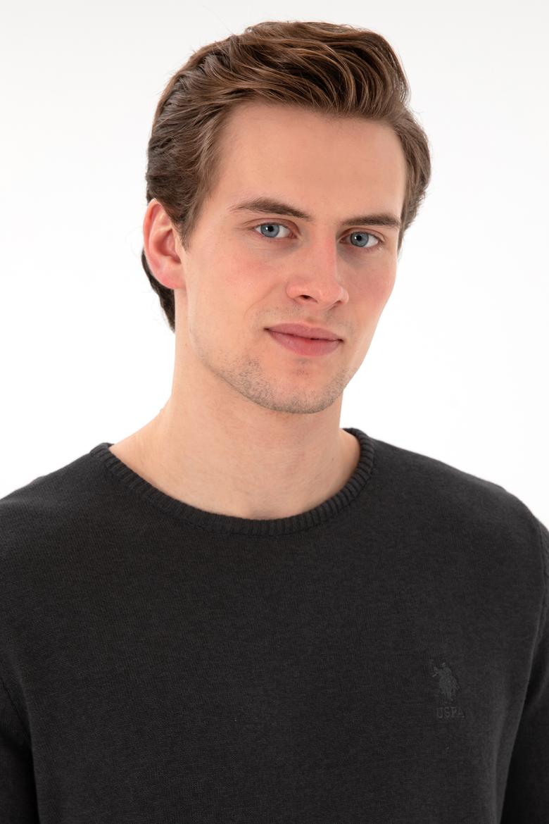 Erkek Antrasit Melanj Basic Kazak - 50288880055