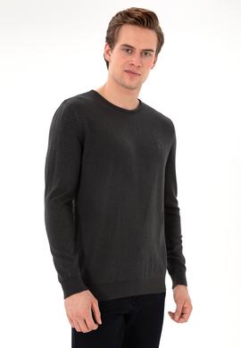 Erkek Antrasit Melanj Basic Kazak - 50288880055