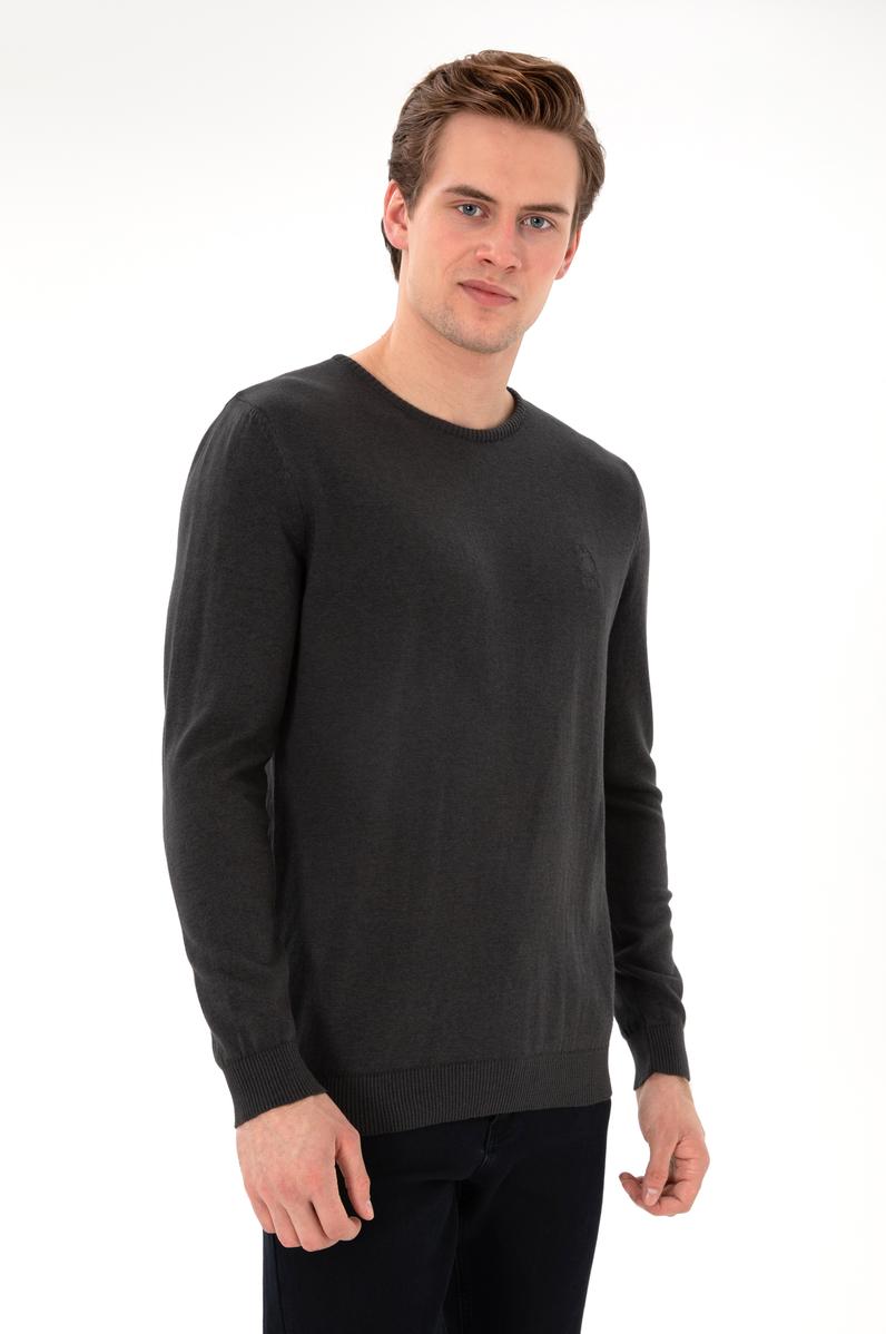 Erkek Antrasit Melanj Basic Kazak