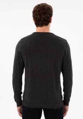 Erkek Antrasit Melanj Basic Kazak - 50288880055