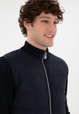 Erkek Lacivert Triko Hırka - 50297385006