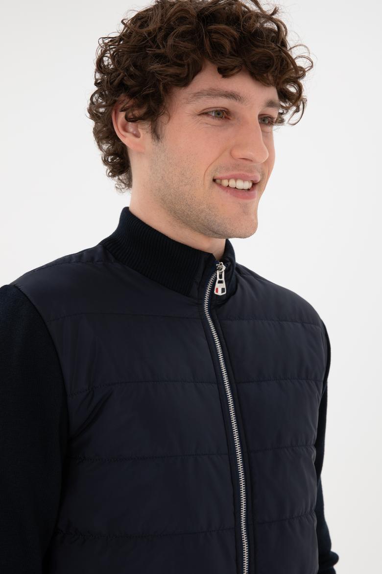 Erkek Lacivert Triko Hırka - 50297385006