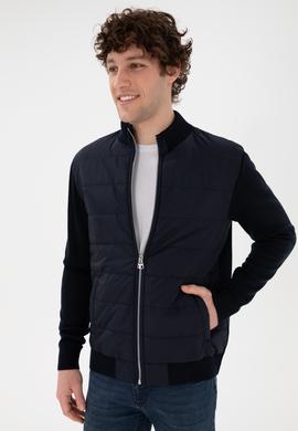 Erkek Lacivert Triko Hırka - 50297385006