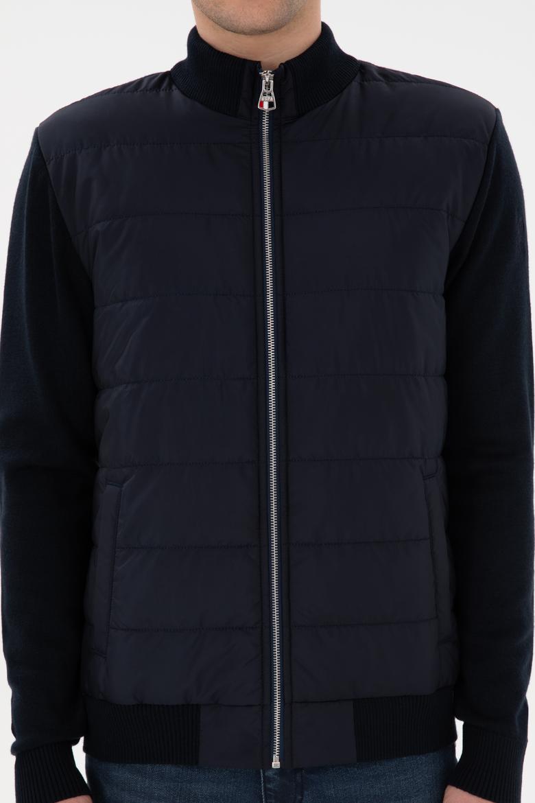 Erkek Lacivert Triko Hırka - 50297385006