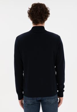 Erkek Lacivert Triko Hırka - 50297385006