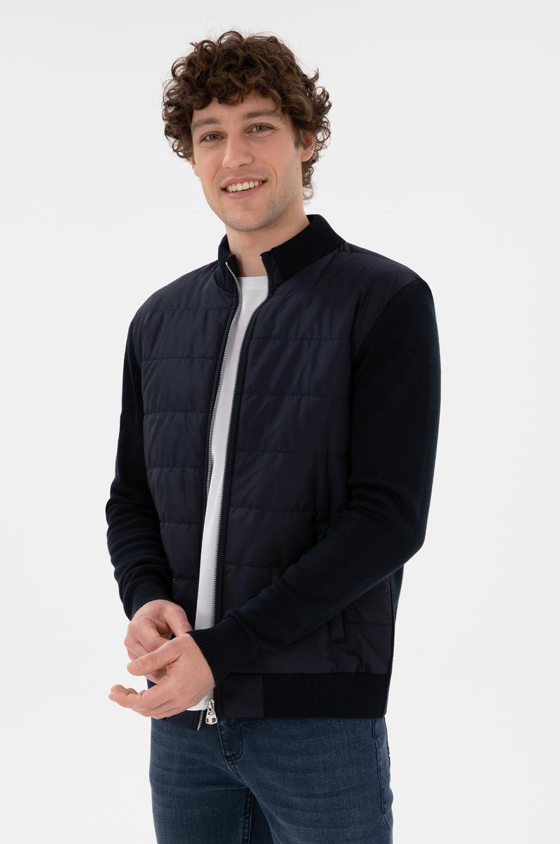 Erkek Lacivert Triko Hırka