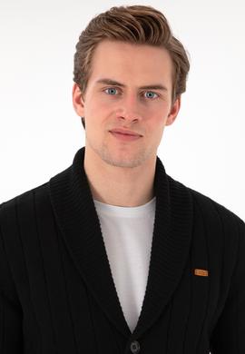 Erkek Siyah Triko Hırka - 50297061019