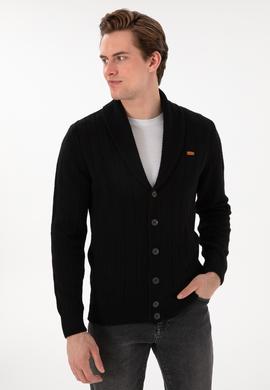 Erkek Siyah Triko Hırka - 50297061019