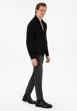 Erkek Siyah Triko Hırka - 50297061019