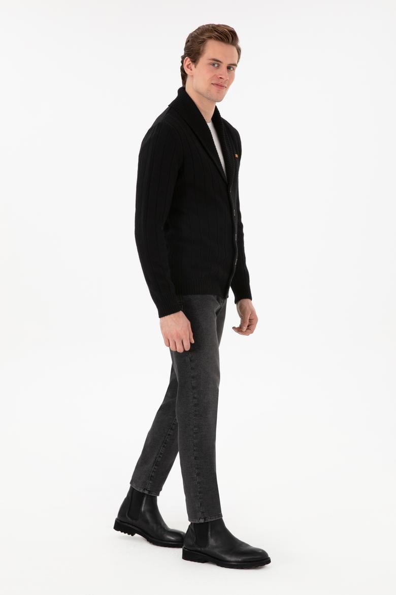 Erkek Siyah Triko Hırka - 50297061019