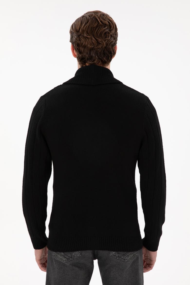 Erkek Siyah Triko Hırka - 50297061019