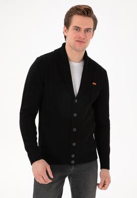 Erkek Siyah Triko Hırka - 50297061019