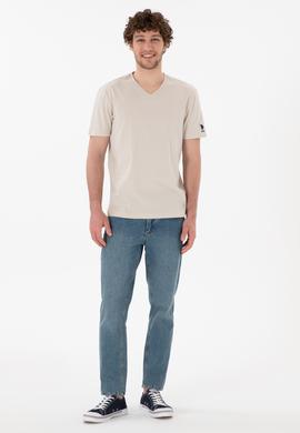 Erkek Regular Fit  V Yaka Taş Basic Tişört - 50305858050