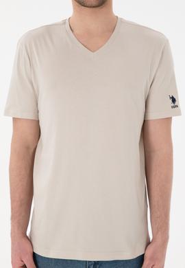 Erkek Regular Fit  V Yaka Taş Basic Tişört - 50305858050