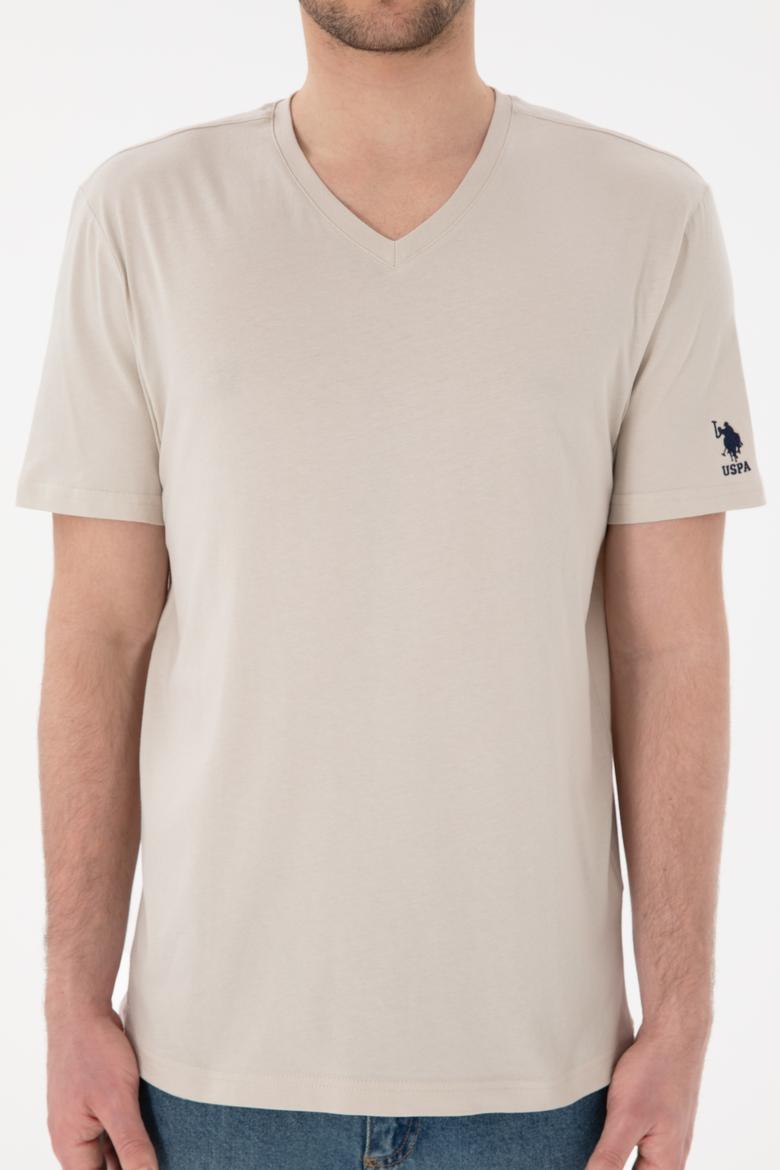 Erkek Regular Fit  V Yaka Taş Basic Tişört - 50305858050