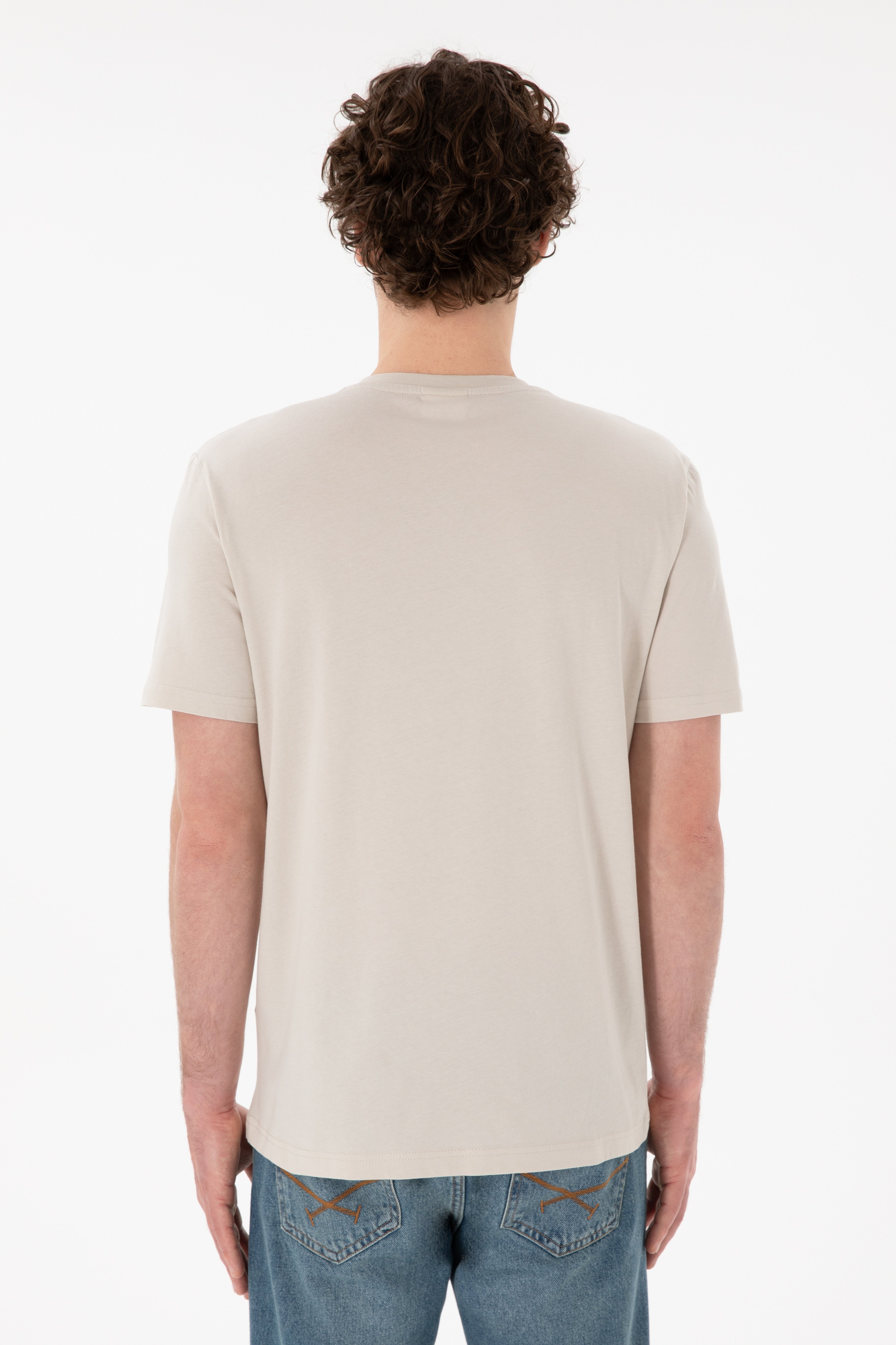 Erkek Regular Fit  V Yaka Taş Basic Tişört - Image 6