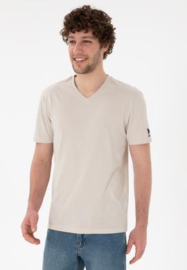 Erkek Regular Fit  V Yaka Taş Basic Tişört - 50305858050