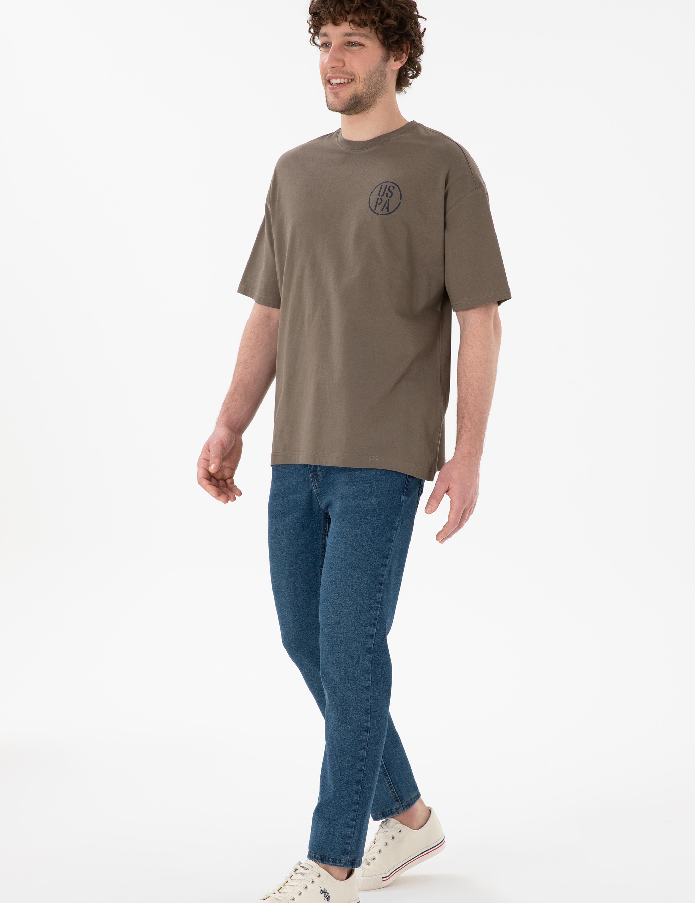 تی شرت یقه گرد آستین کوتاه Oversize یقه گرد مردانه یو اس پولو | U.S. Polo Assn. - تصویر 5