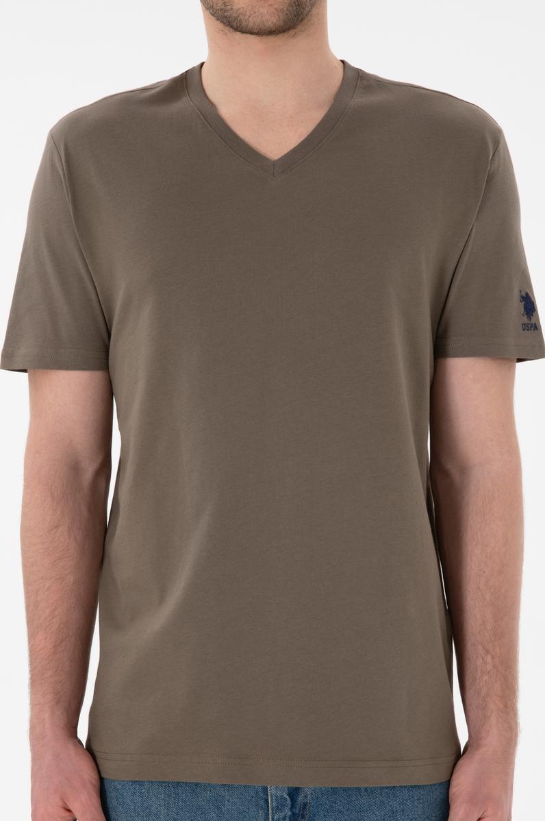 Erkek Regular Fit  V Yaka Vizon Basic Tişört