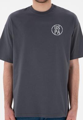 Erkek Oversize Fit Bisiklet Yaka Antrasit Tişört - 50305904084