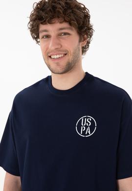 Erkek Oversize Fit Bisiklet Yaka Lacivert Tişört - 50305904018