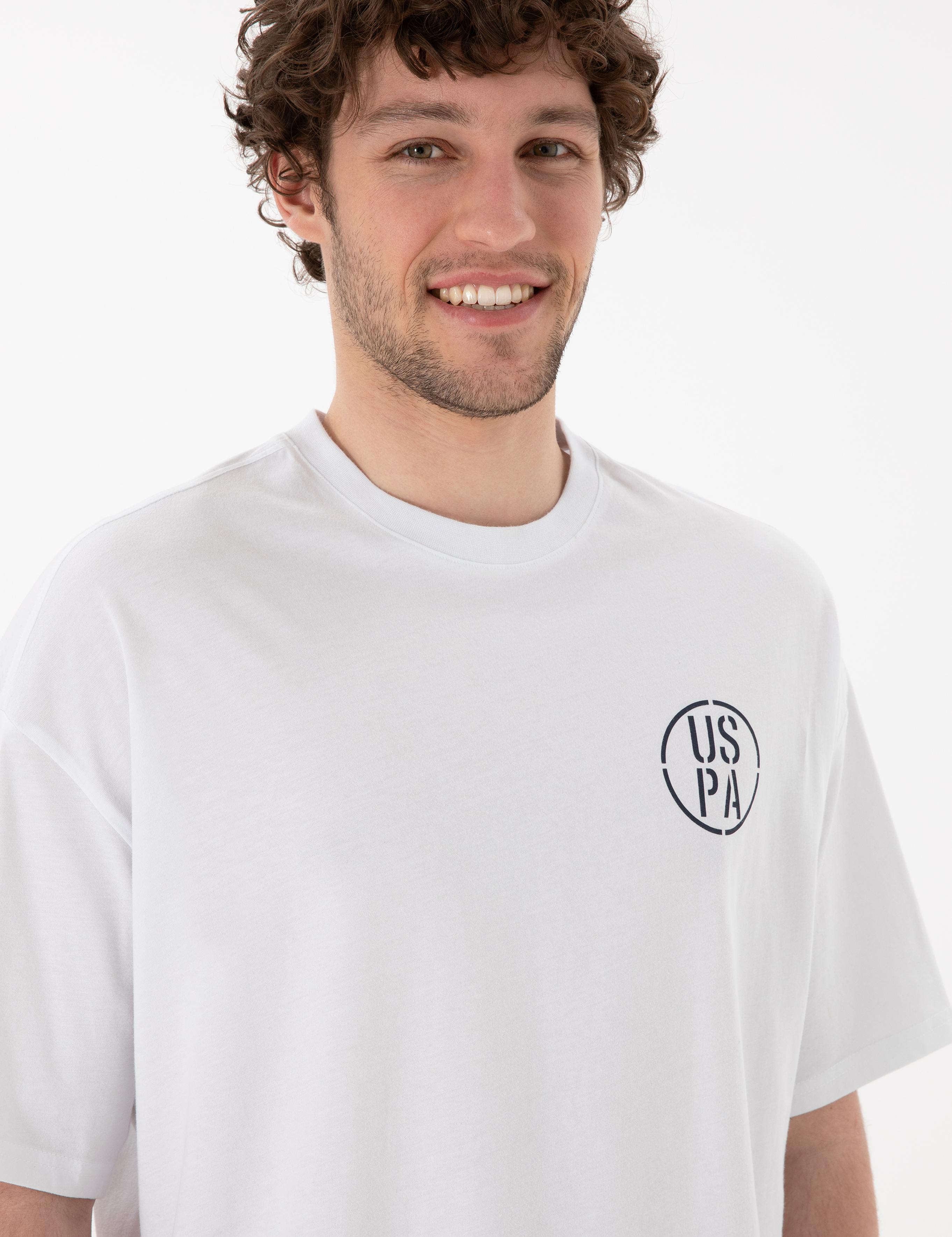 تی شرت یقه گرد آستین کوتاه Oversize یقه گرد مردانه یو اس پولو | U.S. Polo Assn. - تصویر 3