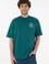 Erkek Oversize Fit Bisiklet Yaka Koyu Yeşil Tişört