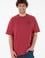 Erkek Oversize Fit Bisiklet Yaka Vişne Tişört
