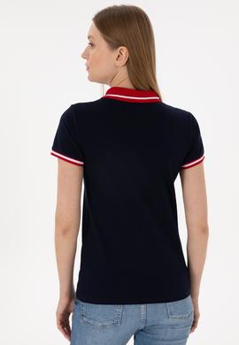 Kadın Lacivert Polo Yaka Tişört - 50305719004