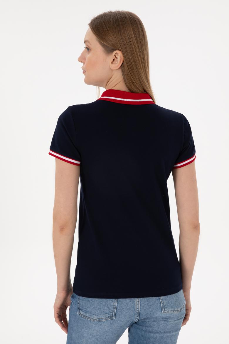 Kadın Lacivert Polo Yaka Tişört - 50305719004