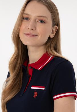 Kadın Lacivert Polo Yaka Tişört - 50305719004