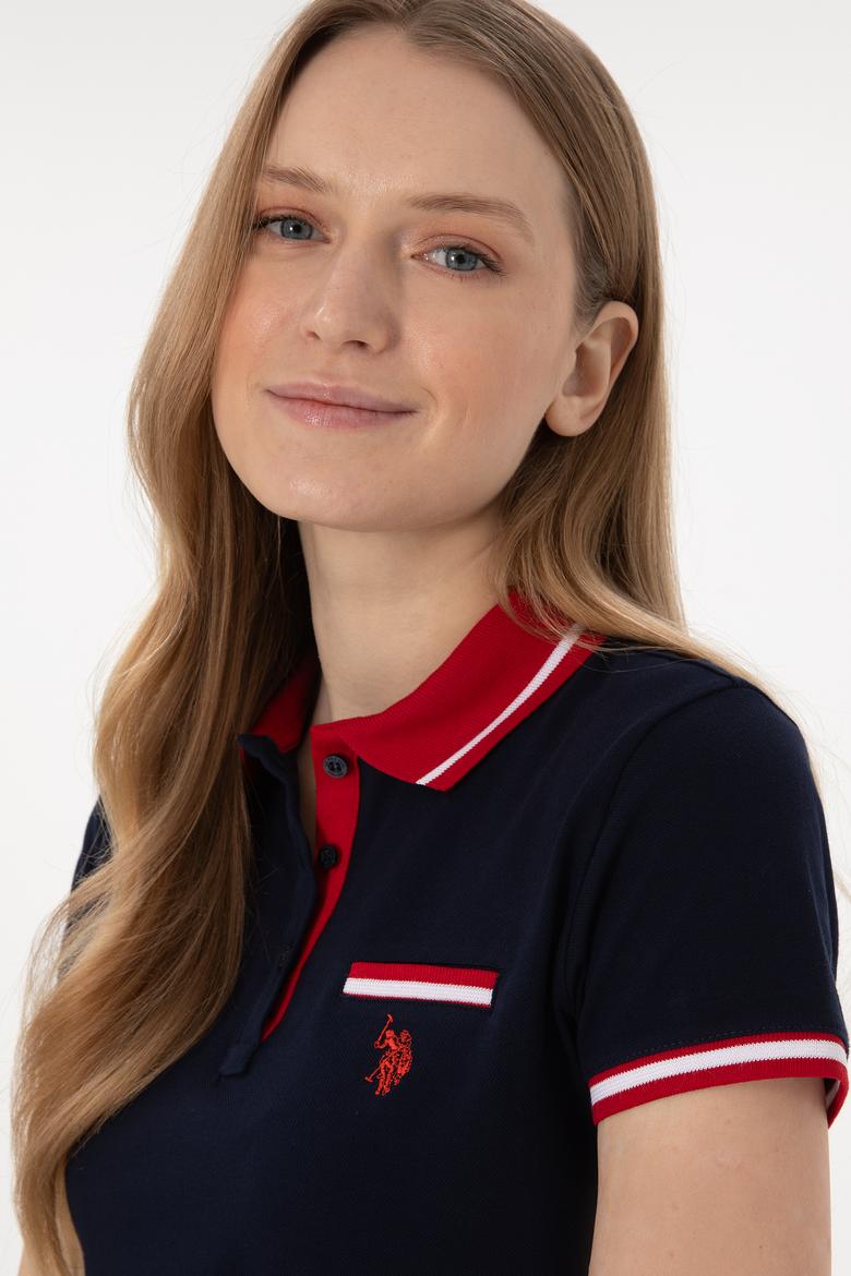 Kadın Lacivert Polo Yaka Tişört - 50305719004