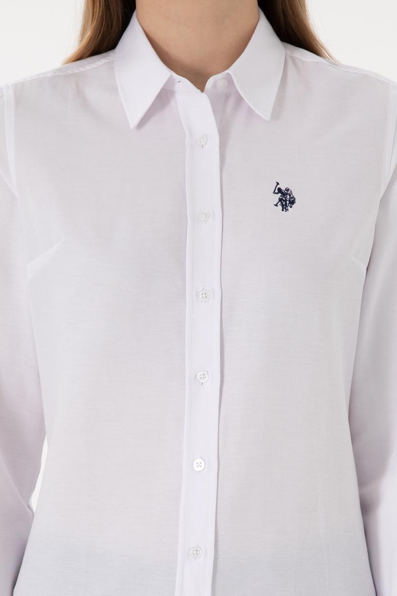 Kadın Beyaz Uzun Kollu Basic Gömlek - 50297002020