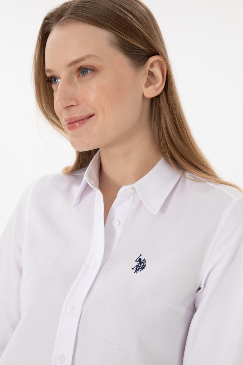 Kadın Beyaz Uzun Kollu Basic Gömlek - 50297002020