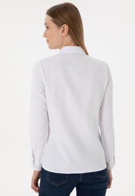 Kadın Beyaz Uzun Kollu Basic Gömlek - 50297002020