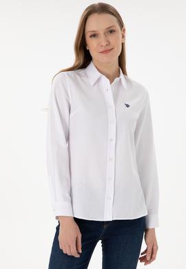 Kadın Beyaz Uzun Kollu Basic Gömlek - 50297002020