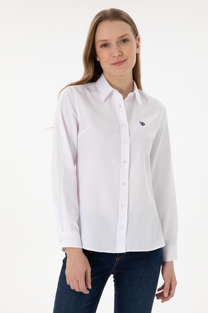 Kadın Beyaz Uzun Kollu Basic Gömlek